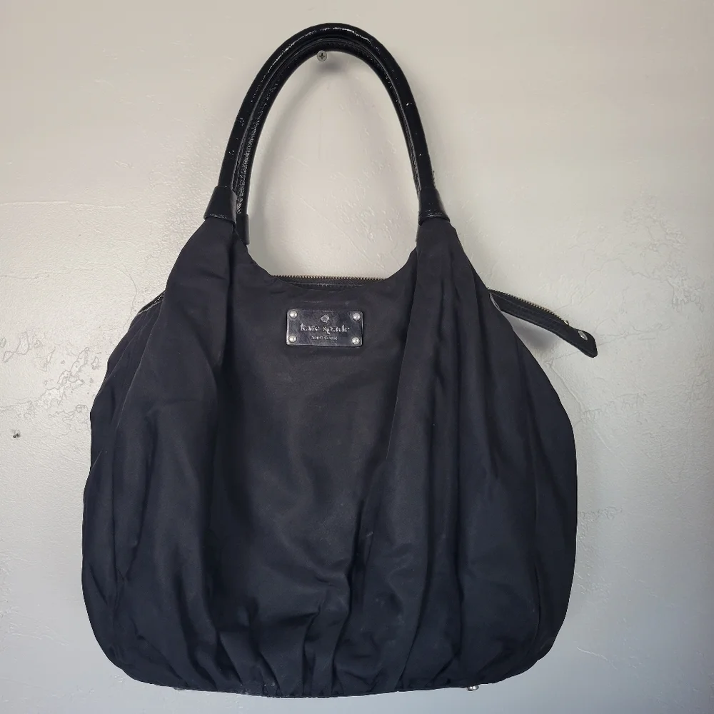 Kate Spade Black Nylon Karen Purse Handbag Shoulder Bag Satchel